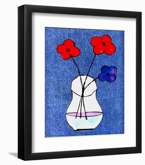 Flowers in Jeans I-J^ Clark-Framed Art Print