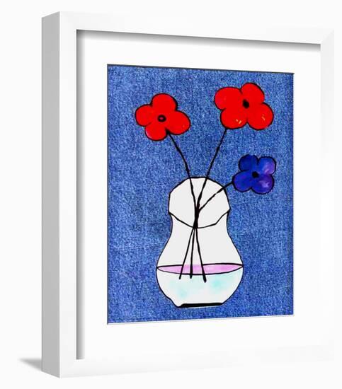 Flowers in Jeans I-J^ Clark-Framed Art Print