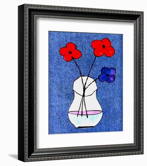 Flowers in Jeans I-J^ Clark-Framed Art Print