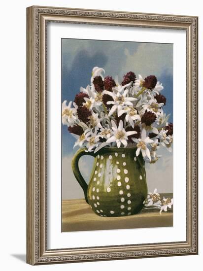 Flowers in Pottery Jug-null-Framed Art Print