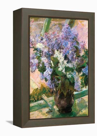 Flowers in the Window-Mary Cassatt-Framed Stretched Canvas