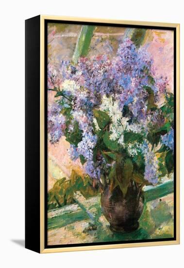 Flowers in the Window-Mary Cassatt-Framed Stretched Canvas