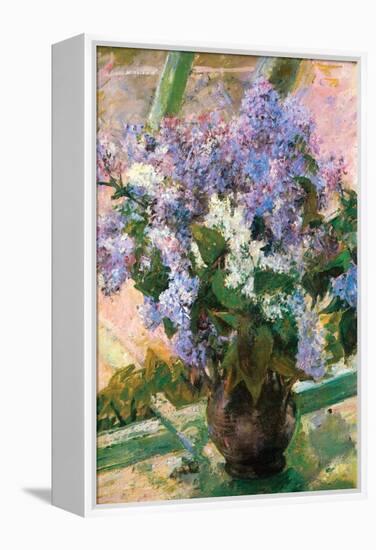 Flowers in the Window-Mary Cassatt-Framed Stretched Canvas