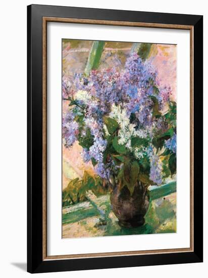 Flowers in the Window-Mary Cassatt-Framed Art Print