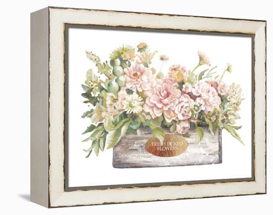 Flowers in Wooden Planter-Patricia Pinto-Framed Stretched Canvas