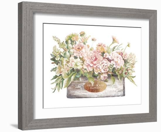 Flowers in Wooden Planter-Patricia Pinto-Framed Art Print