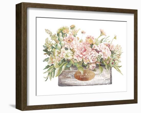 Flowers in Wooden Planter-Patricia Pinto-Framed Art Print