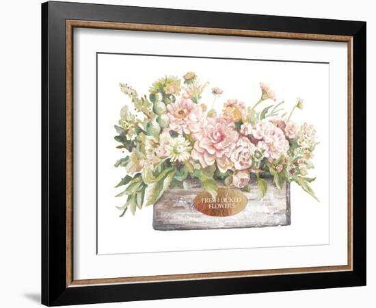 Flowers in Wooden Planter-Patricia Pinto-Framed Art Print