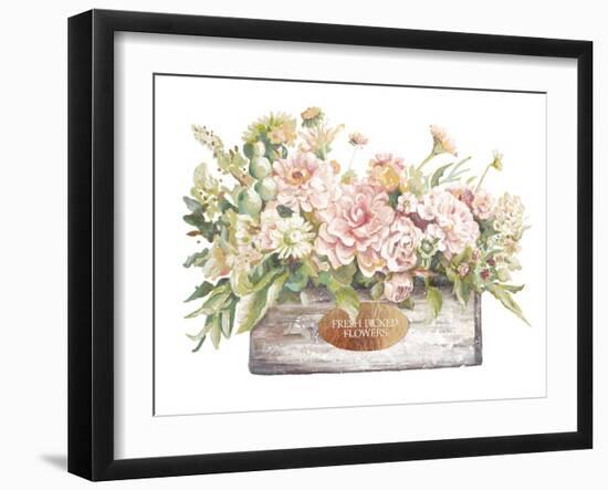 Flowers in Wooden Planter-Patricia Pinto-Framed Art Print