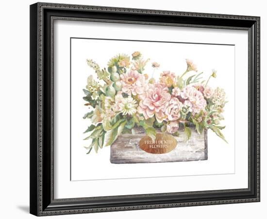 Flowers in Wooden Planter-Patricia Pinto-Framed Art Print