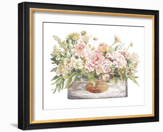 Flowers in Wooden Planter-Patricia Pinto-Framed Art Print