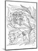 Flowers & Leafs Design Coloring Art-null-Mounted Coloring Poster
