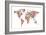 Flowers Map of the World Map-Michael Tompsett-Framed Art Print