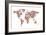 Flowers Map of the World Map-Michael Tompsett-Framed Art Print