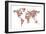 Flowers Map of the World Map-Michael Tompsett-Framed Art Print