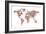 Flowers Map of the World Map-Michael Tompsett-Framed Art Print