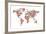 Flowers Map of the World Map-Michael Tompsett-Framed Art Print
