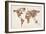 Flowers Map of the World Map-Michael Tompsett-Framed Art Print