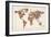 Flowers Map of the World Map-Michael Tompsett-Framed Art Print