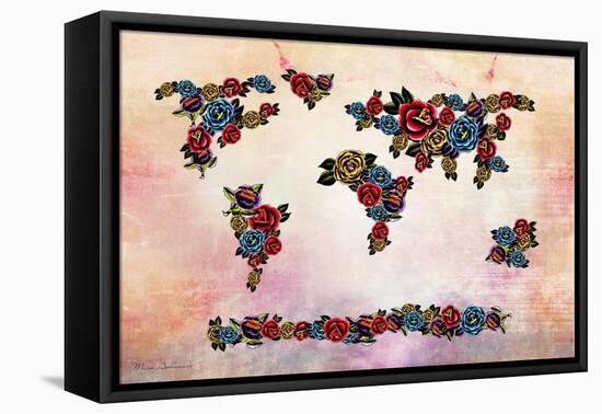 Flowers Map-Mark Ashkenazi-Framed Premier Image Canvas