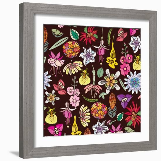 Flowers, Mix Flowers Color-Belen Mena-Framed Giclee Print