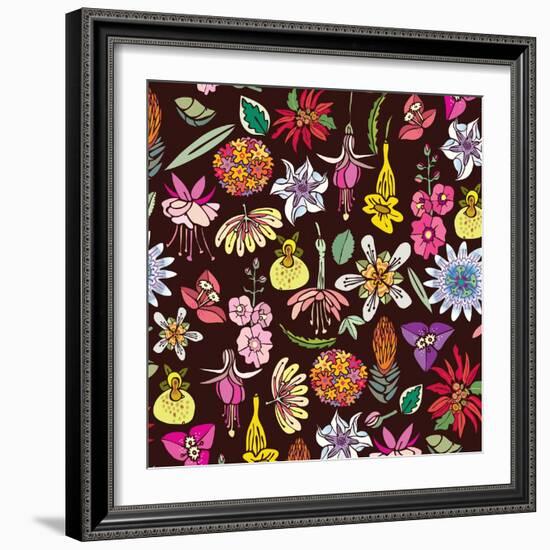 Flowers, Mix Flowers Color-Belen Mena-Framed Giclee Print