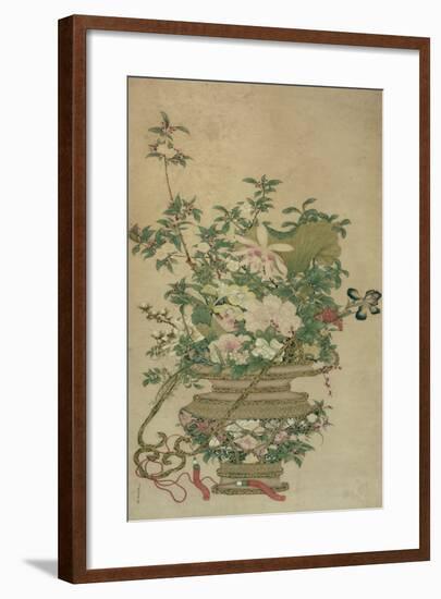 Flowers of the Four Seasons, Qing dynasty, 18th-19th century-Chinese School-Framed Giclee Print