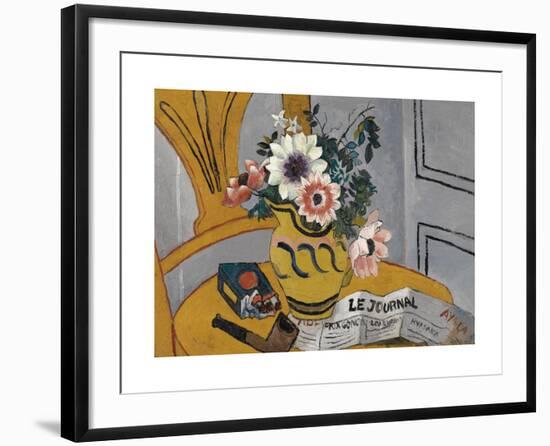 Flowers on a Chair with Pipe and Paper-Christopher Wood-Framed Limited Edition