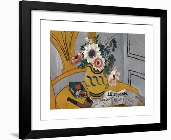 Flowers on a Chair with Pipe and Paper-Christopher Wood-Framed Limited Edition