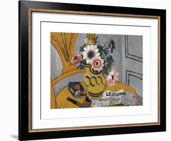 Flowers on a Chair with Pipe and Paper-Christopher Wood-Framed Limited Edition