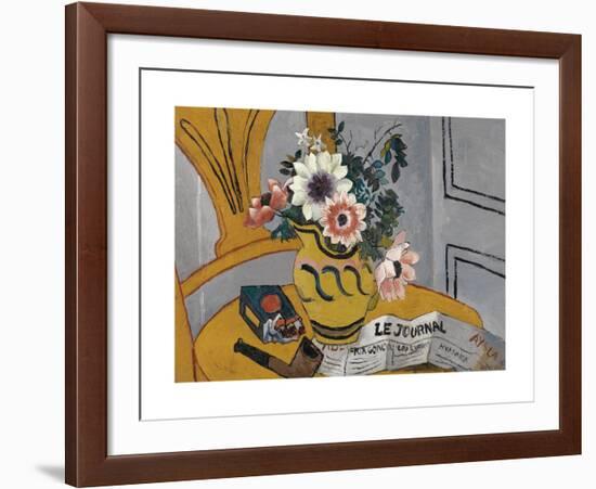 Flowers on a Chair with Pipe and Paper-Christopher Wood-Framed Limited Edition