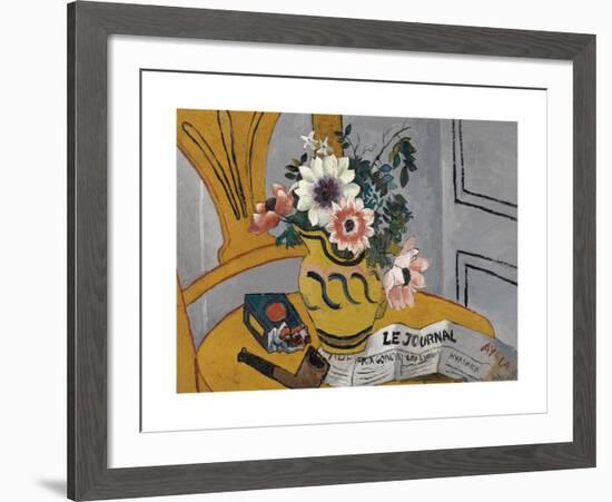 Flowers on a Chair with Pipe and Paper-Christopher Wood-Framed Limited Edition