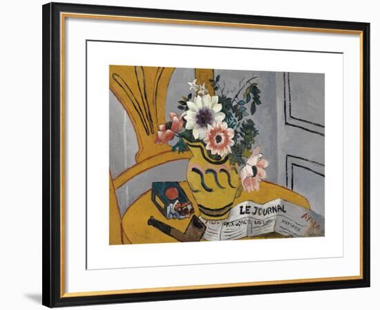 Flowers on a Chair with Pipe and Paper-Christopher Wood-Framed Limited Edition