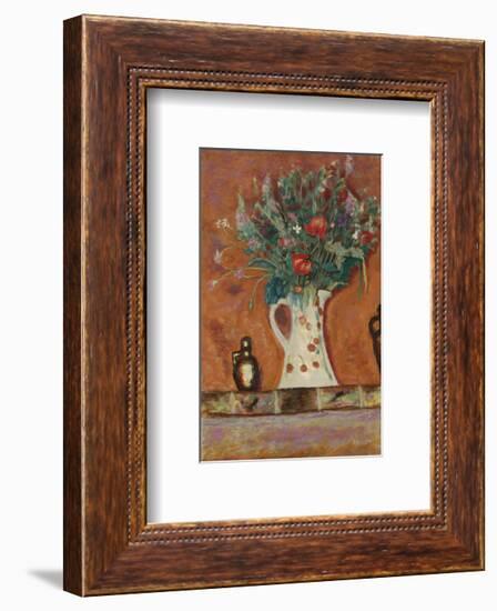 Flowers on a Mantlepiece-Pierre Bonnard-Framed Premium Giclee Print