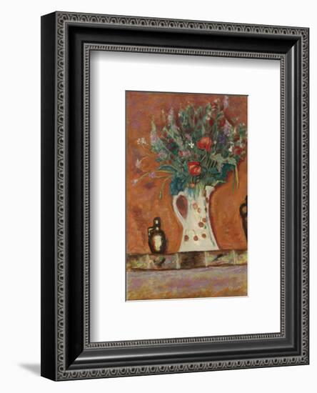 Flowers on a Mantlepiece-Pierre Bonnard-Framed Premium Giclee Print