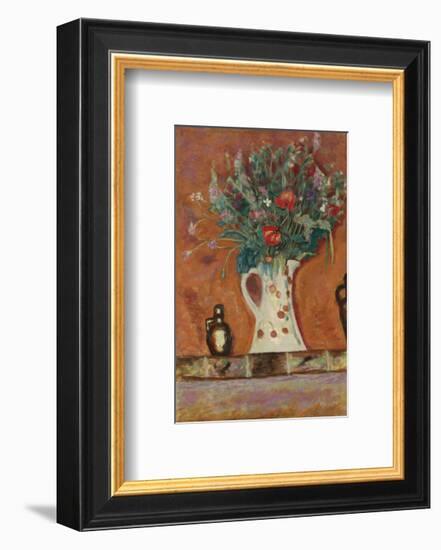 Flowers on a Mantlepiece-Pierre Bonnard-Framed Premium Giclee Print