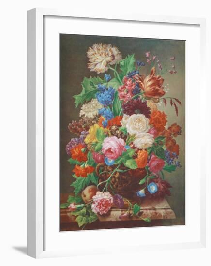 Flowers on a Marble Table-Joseph Nigg-Framed Collectable Print