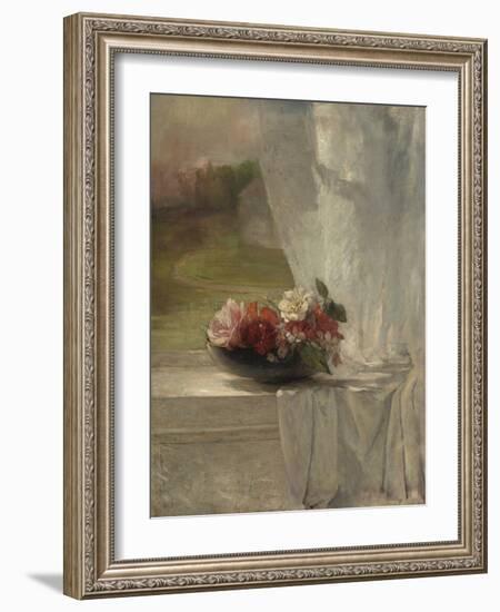 Flowers on a Window Ledge, 1861-John La Farge-Framed Art Print