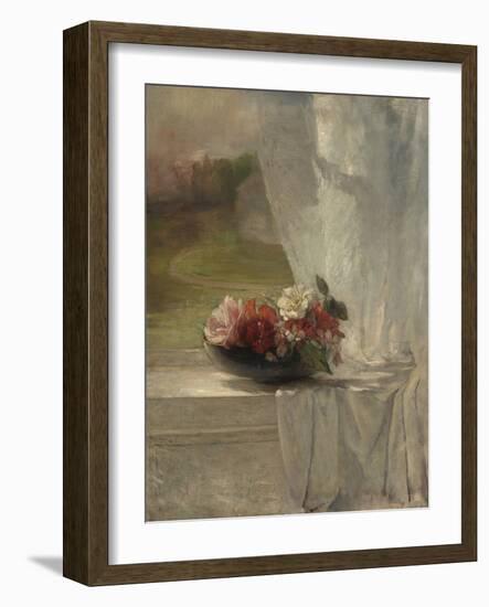 Flowers on a Window Ledge, 1861-John La Farge-Framed Art Print