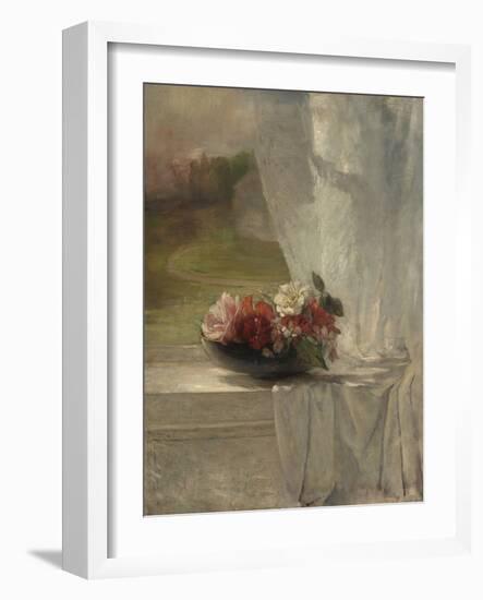 Flowers on a Window Ledge, 1861-John La Farge-Framed Art Print