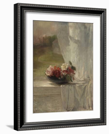 Flowers on a Window Ledge, 1861-John La Farge-Framed Art Print