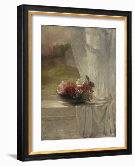 Flowers on a Window Ledge, 1861-John La Farge-Framed Art Print