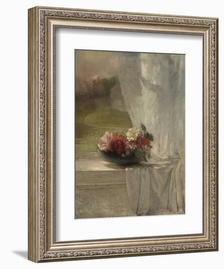 Flowers on a Window Ledge, 1861-John La Farge-Framed Art Print