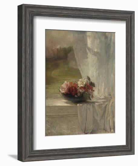 Flowers on a Window Ledge, 1861-John La Farge-Framed Art Print