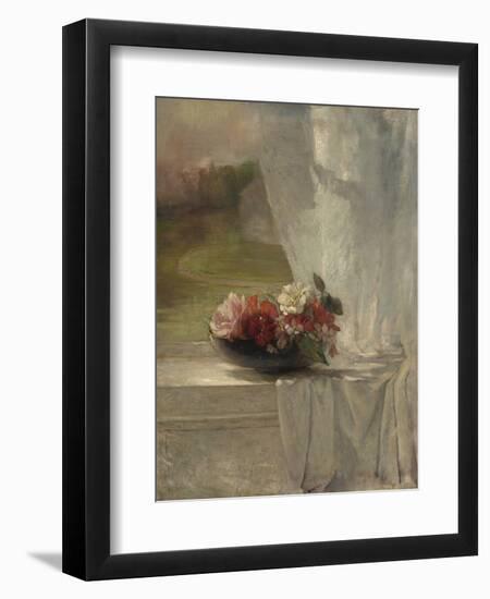 Flowers on a Window Ledge, 1861-John La Farge-Framed Art Print