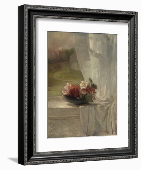 Flowers on a Window Ledge, 1861-John La Farge-Framed Art Print