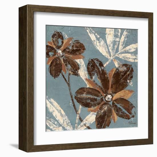 Flowers on Denim I-Maria Donovan-Framed Art Print