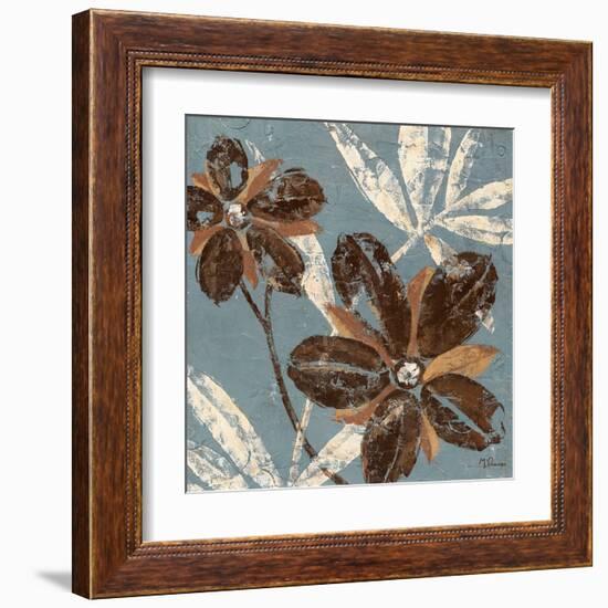 Flowers on Denim I-Maria Donovan-Framed Art Print