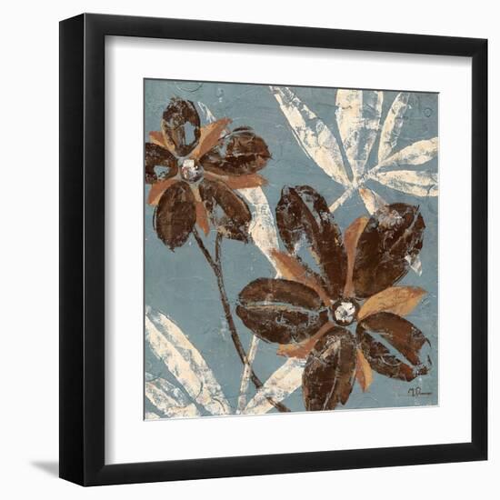 Flowers on Denim I-Maria Donovan-Framed Art Print