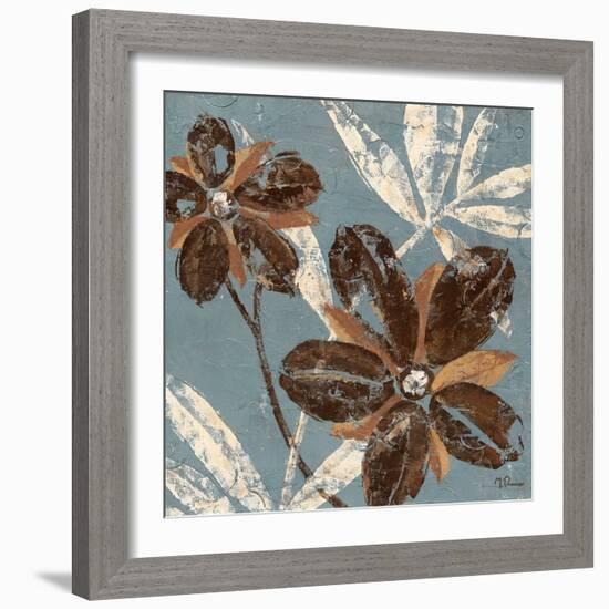 Flowers on Denim I-Maria Donovan-Framed Art Print